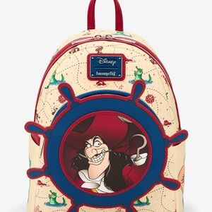 Loungefly Disney Peter Pan Captain Hook Ship Wheel ROTATING mini backpack
